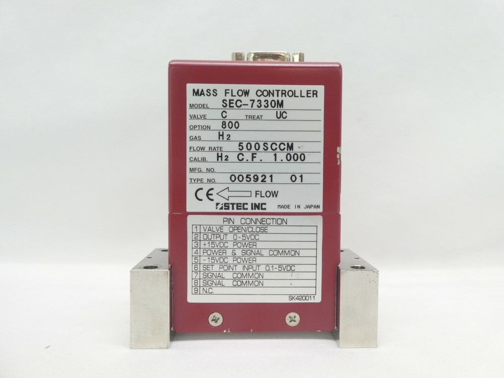 STEC SEC-7330M Mass Flow Controller MFC SEC-7330 500 SCCM H2 Working Surplus