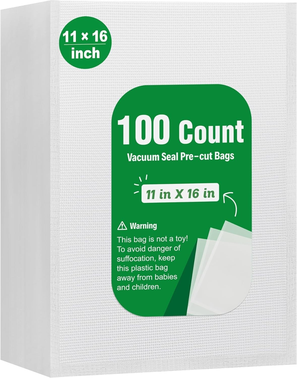 100 GALLON 11x16 Bags Food Magic Seal 4 Mil for Vacuum Food Storage Sealer Bags