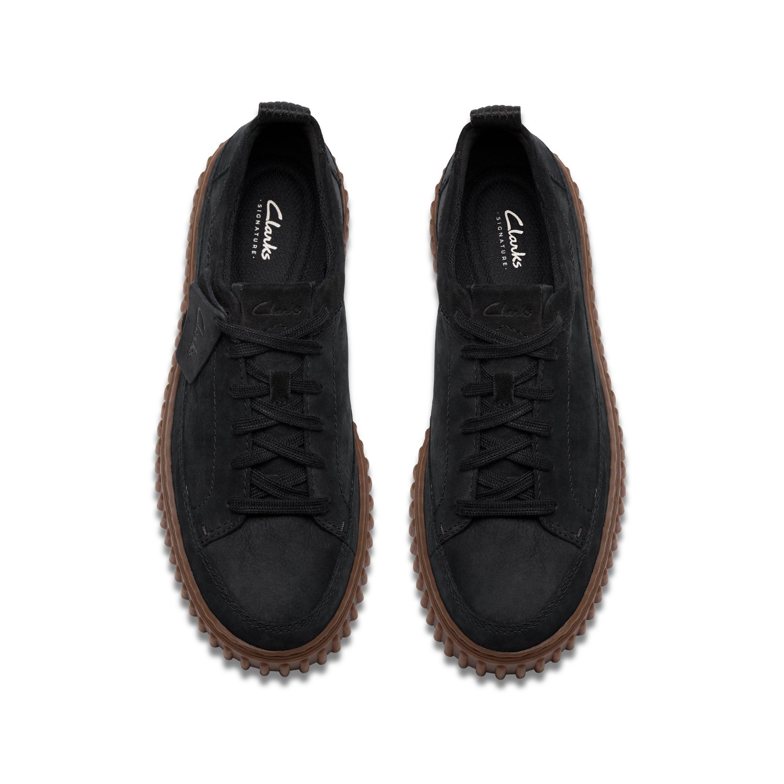 Clarks Mens Torhill Lace Black Leather Casual Shoes