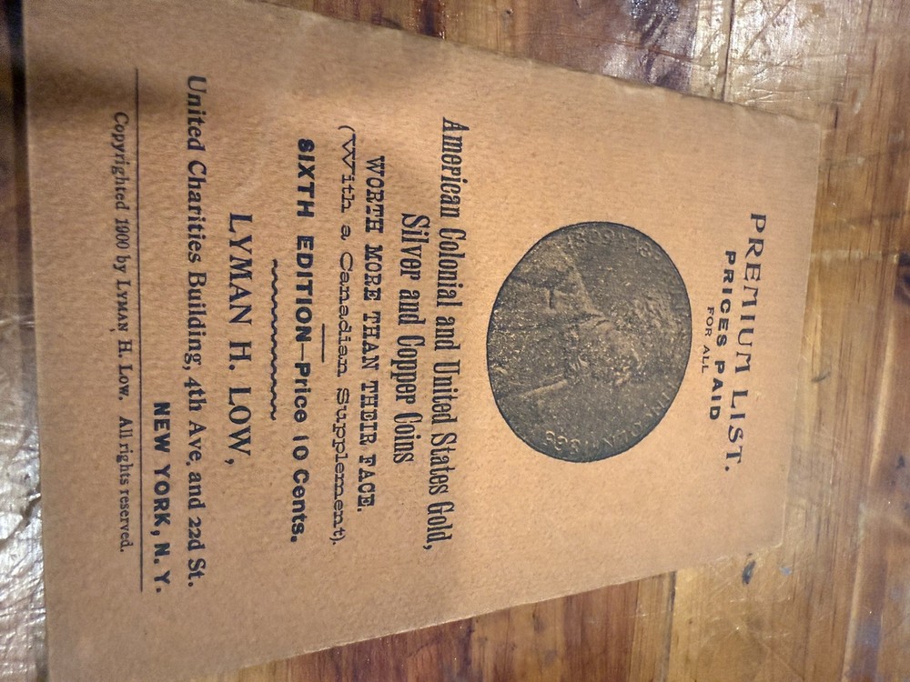 Antique 1909 Scott Stamp Catalogue + Local Stamps + 1900 Coin Price List Lot