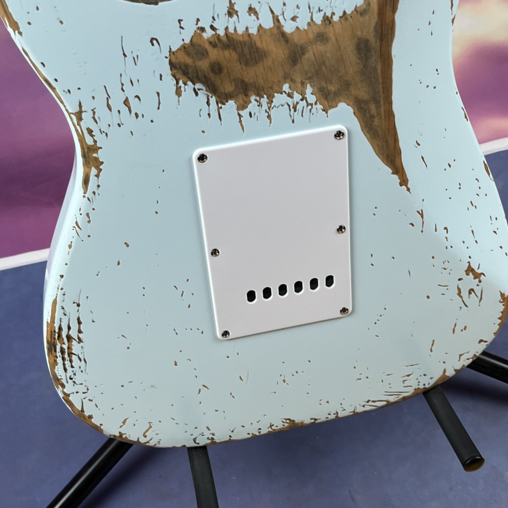 Blue Handed Heavy Relics Aged Electric Guitar Rosewood Fingerboard in stock