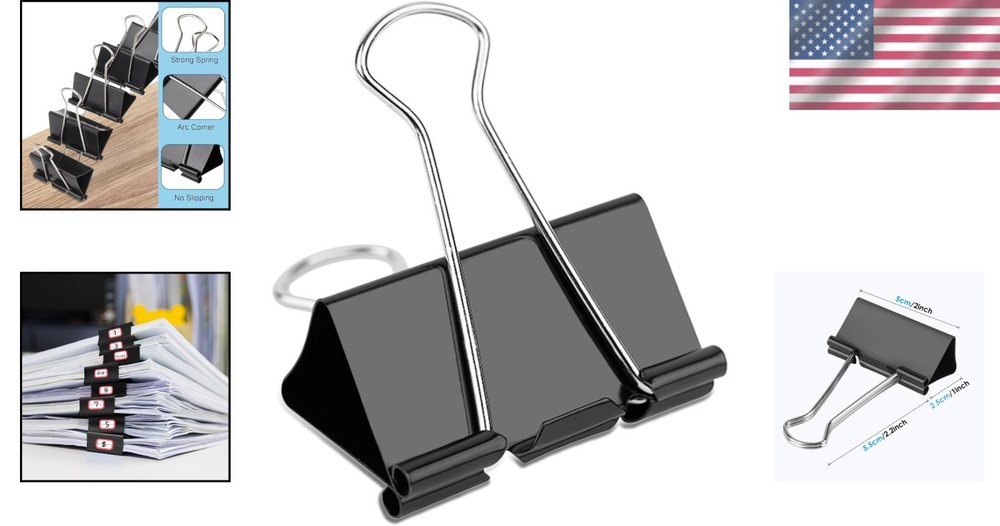 Jumbo Binder Clips 2 inch, 144 Pcs, Rust-Resistant