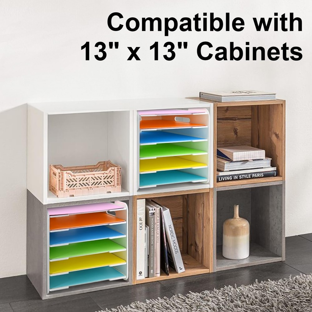 12x12 Paper Organizer, 6-Tier Scrapbook Paper Storage, Stackable Desktop File...
