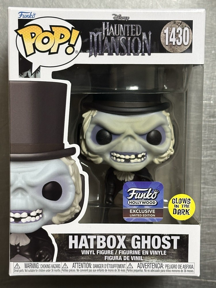 FUNKO POP! HATBOX GHOST #1430 DISNEY HAUNTED MANSION GLOW HOLLYWOOD EXCLUSIVE!!