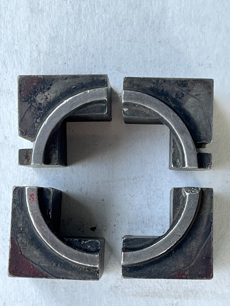 Letterpress Print Block Cut Circle Ring 4 piece