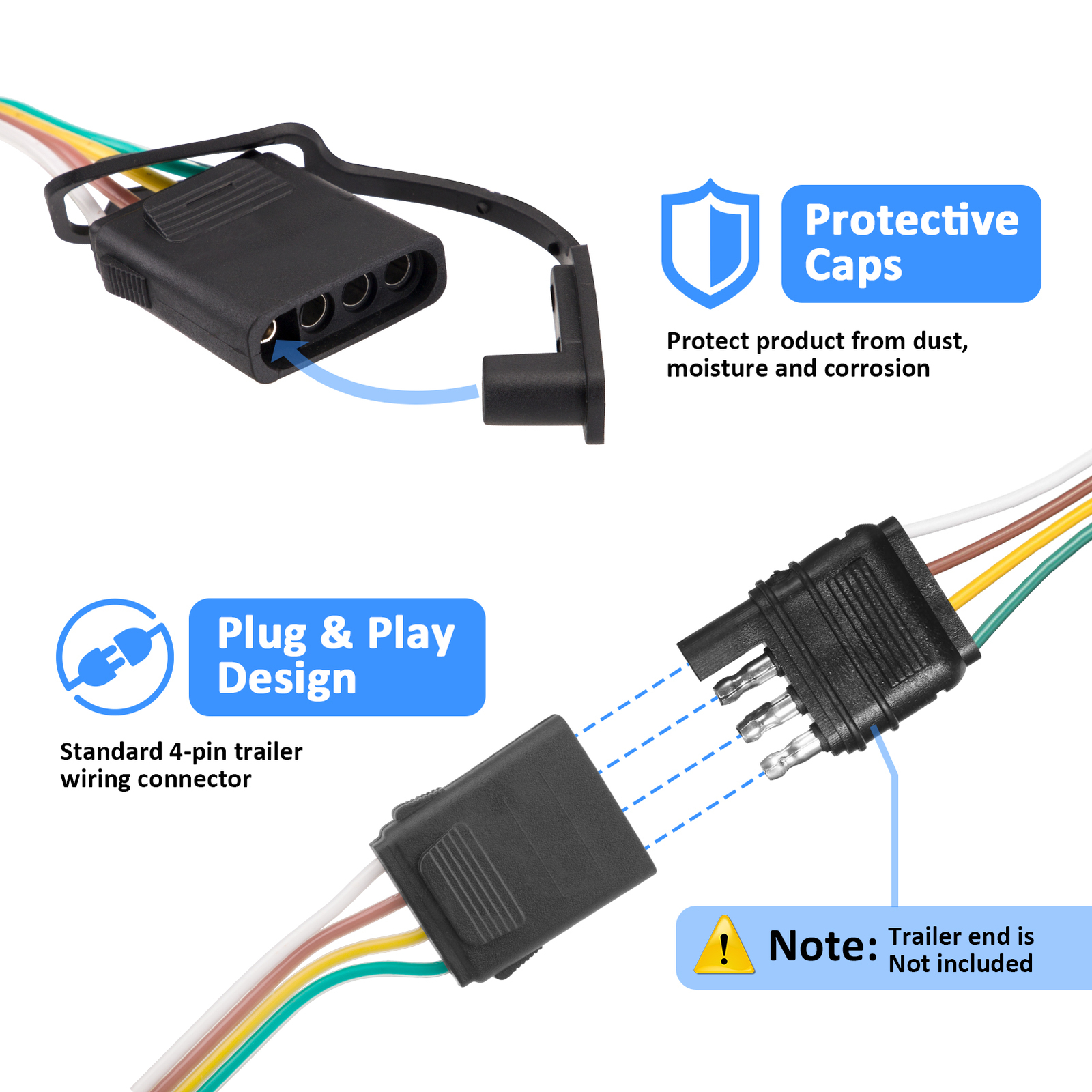 Trailer Tow Hitch Wiring Harness For 2019-2020 2021 2022 2023 Jeep Cherokee