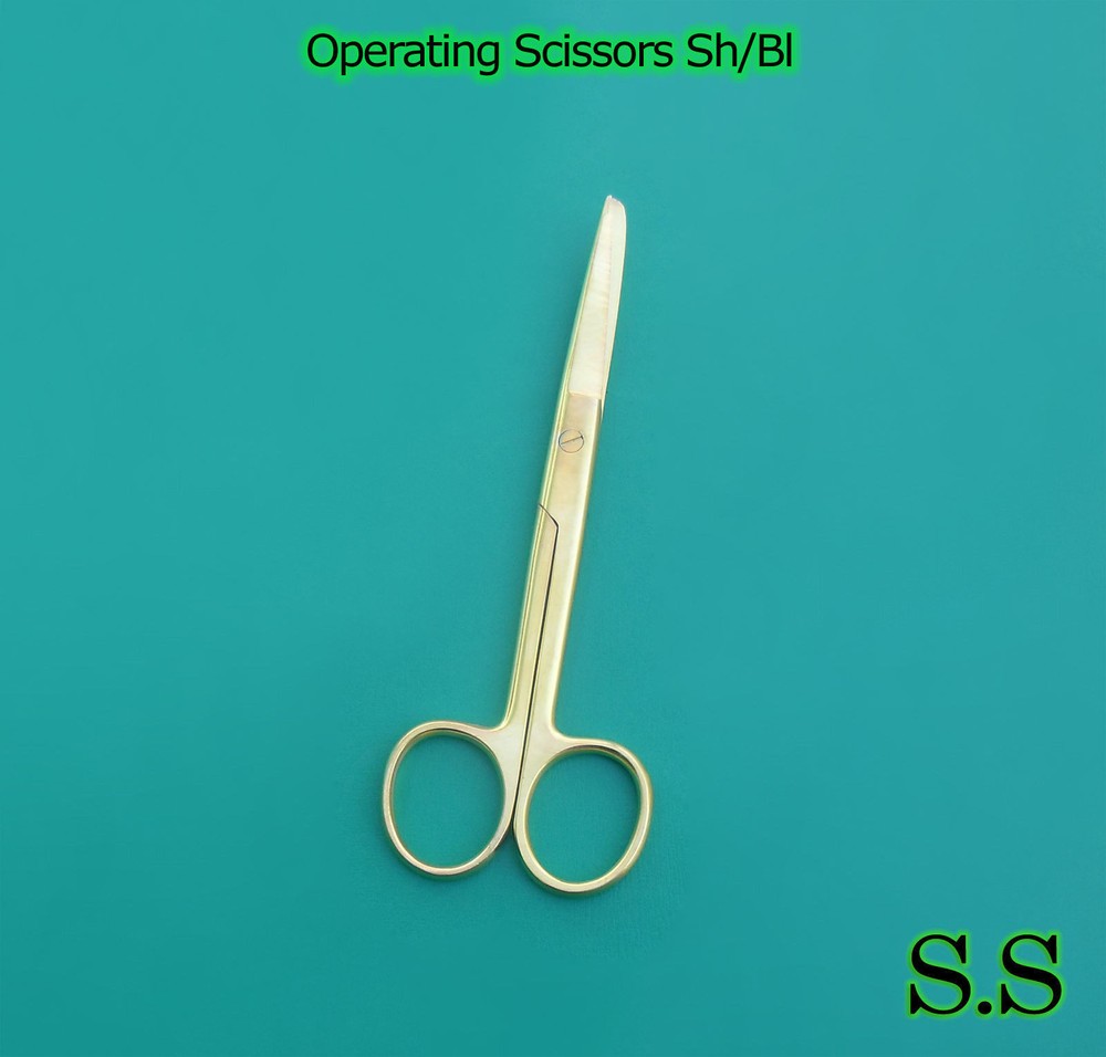 Operating Scissors Sharp-Blunt 5.5" Curved Full Gold Surgical Instruments