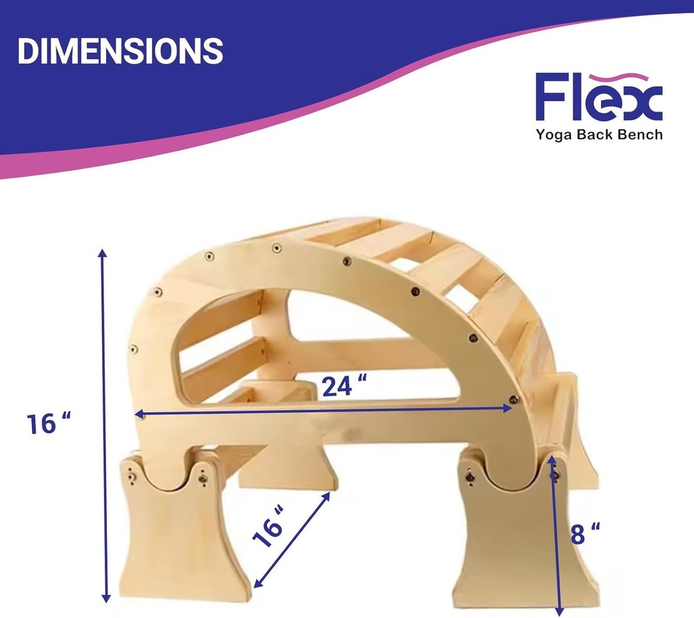 Flex Yoga Back Bench Elevate Your Stretch W/ Anatomical Bends Ergonomic Support