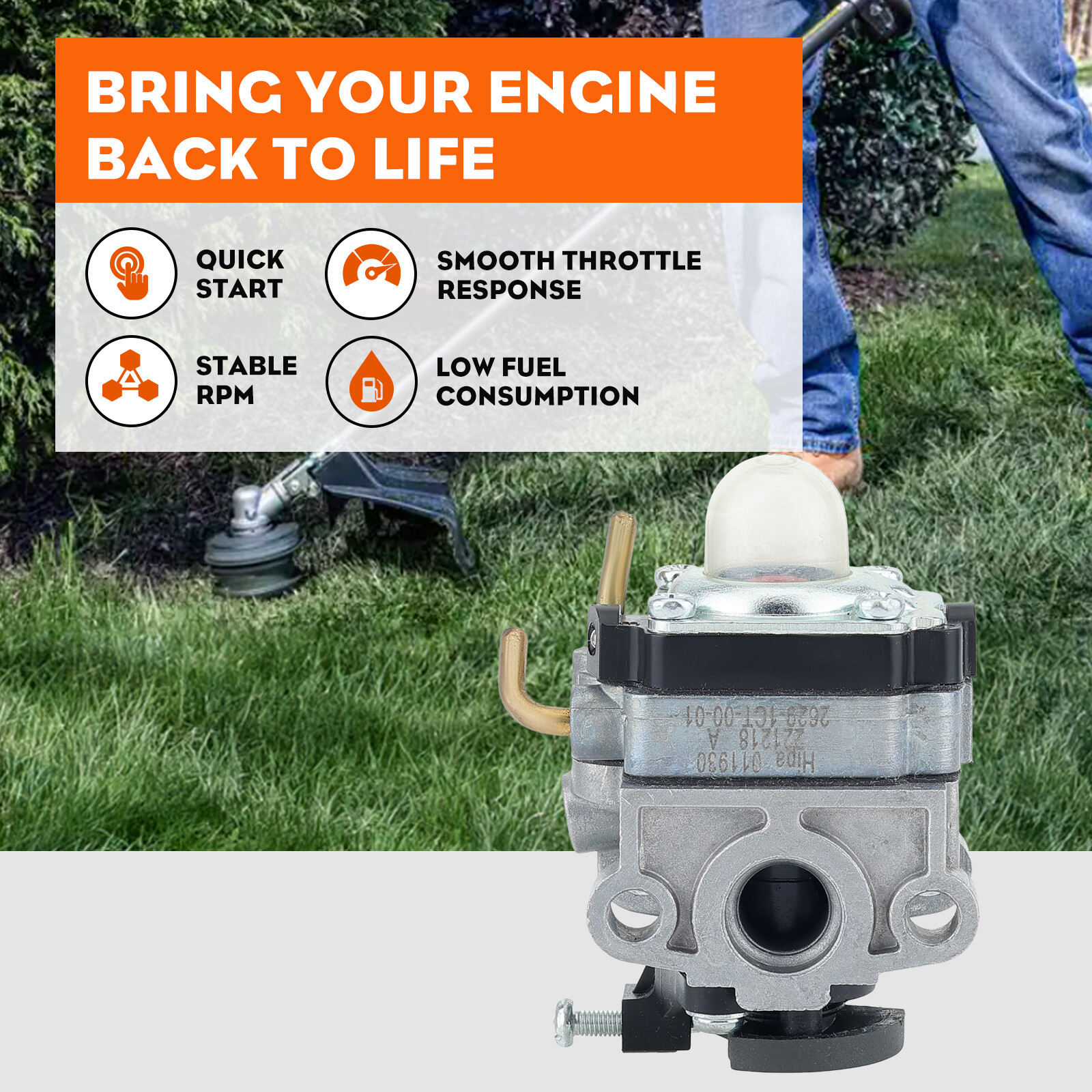 Carburetor For Ryobi RY34421 RY34422 RY34425 RY34441 RY34442 Homelite 309370002