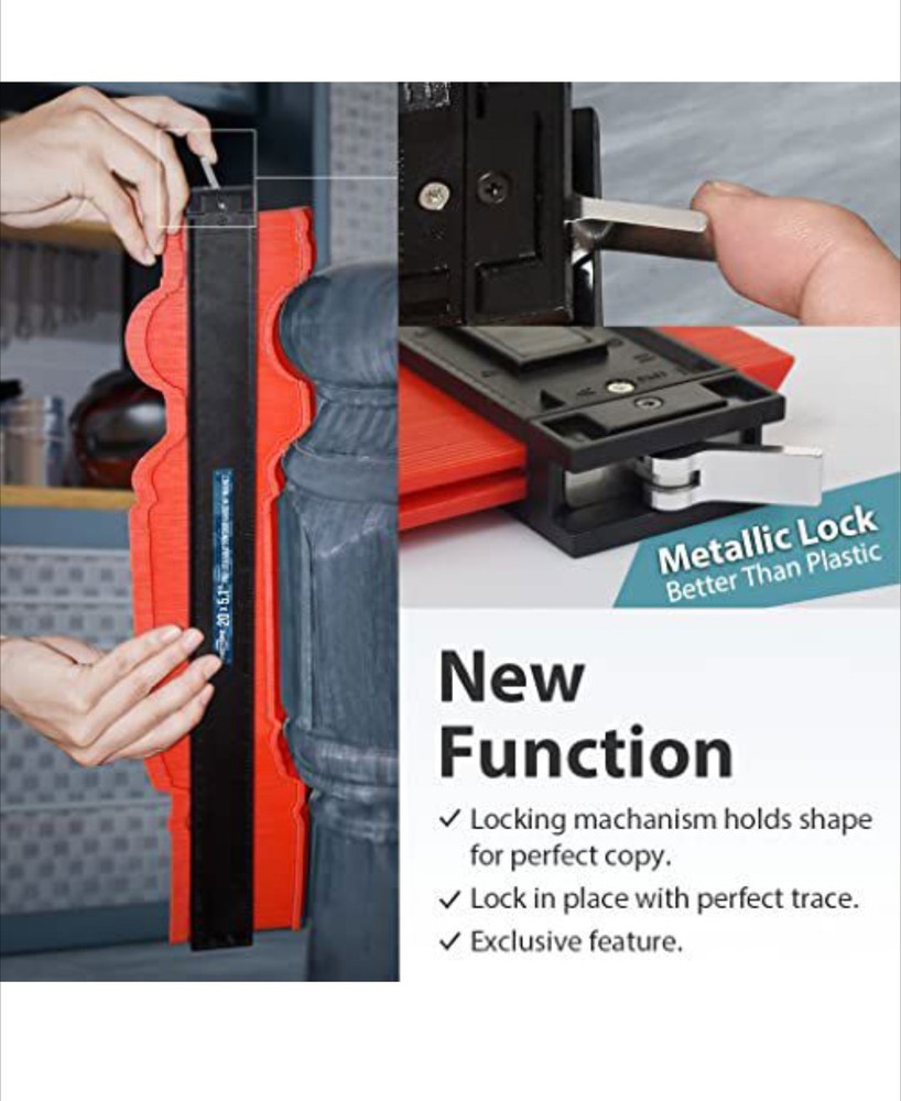 Lockable & Twin Scale Widen Profile Contour Shape Duplicator Gauge