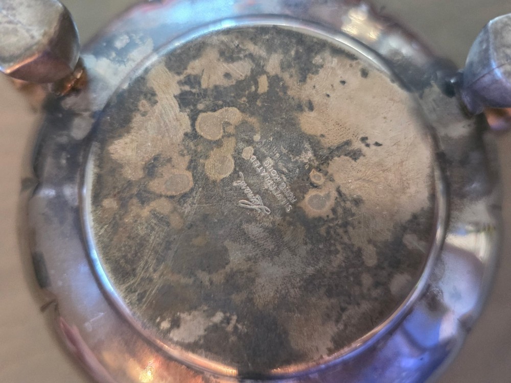 Godinger Silver Plate Flower Frog Candle Holder vintage