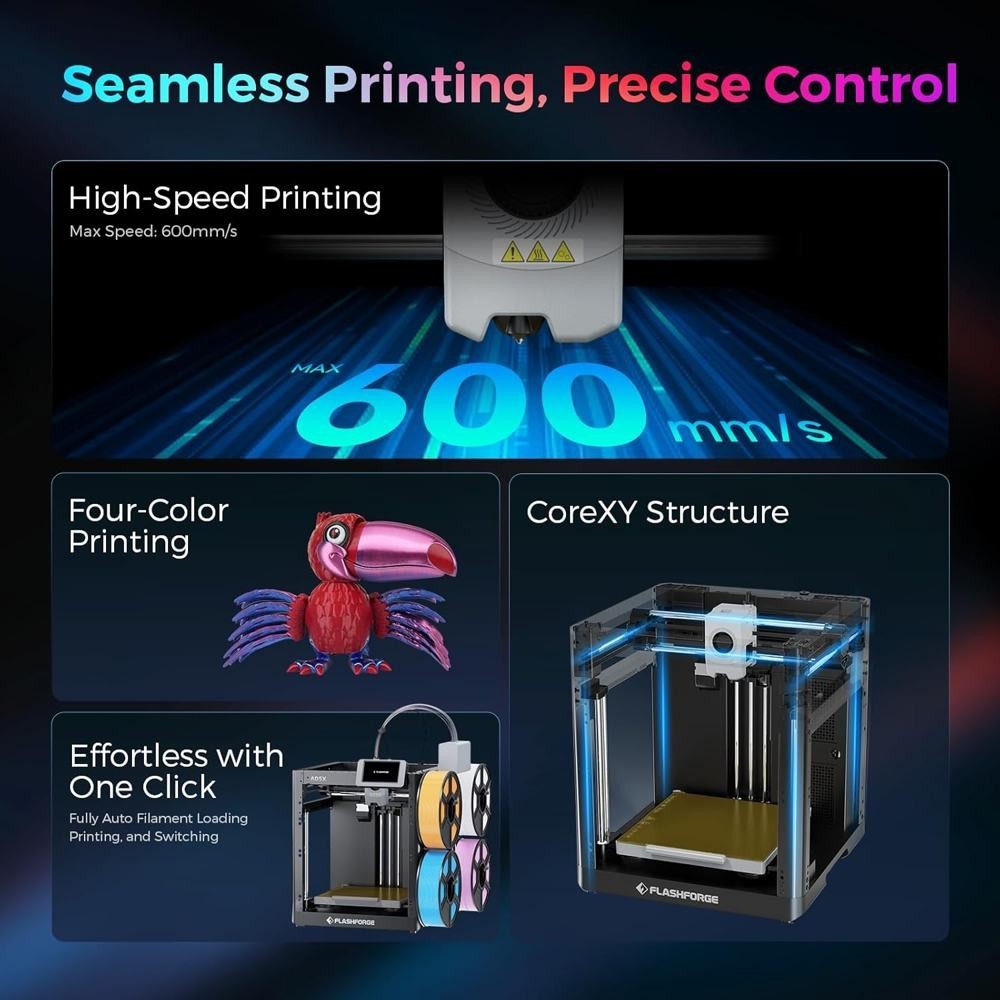 FLASHFORGE 3D Printer Adventurer 5X Core XY High Speed Printing Multi-Color AD5X
