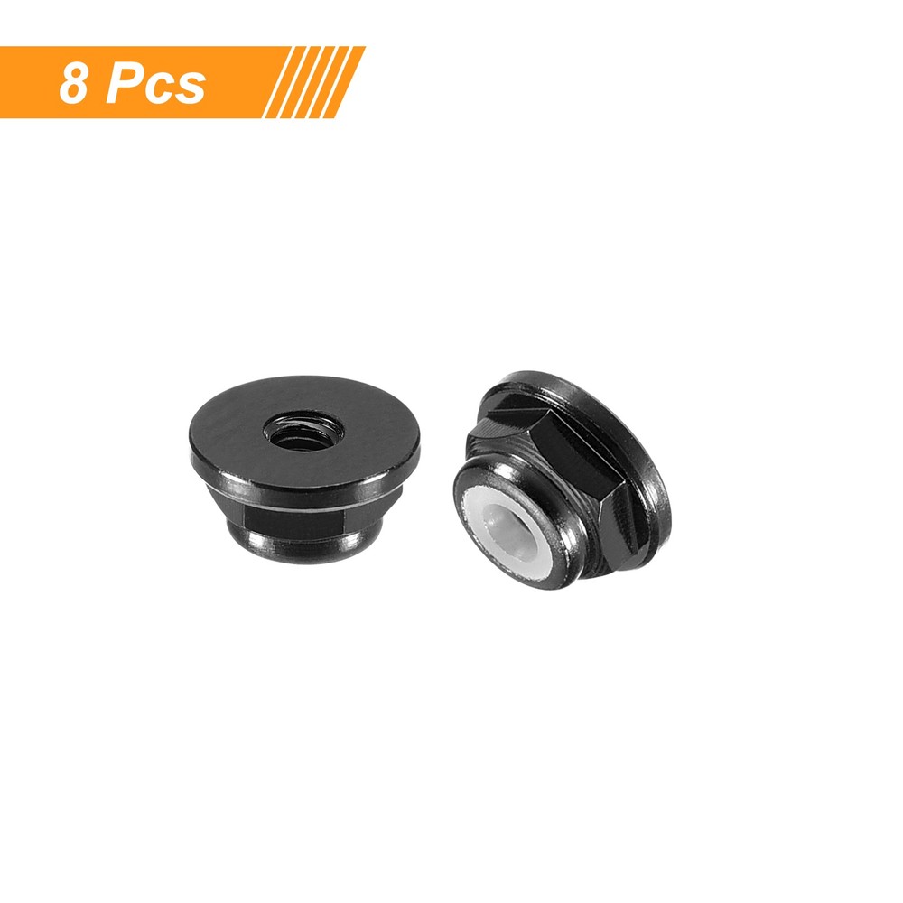 Nylon Insert Hex Lock Nuts, 8pcs - M2x0.4mm Self-Locking Nut(Black)
