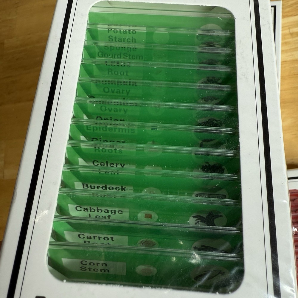 NEW (48) Lot Educational Type Prepared Microscope Slides - Plastic - DIY-Science