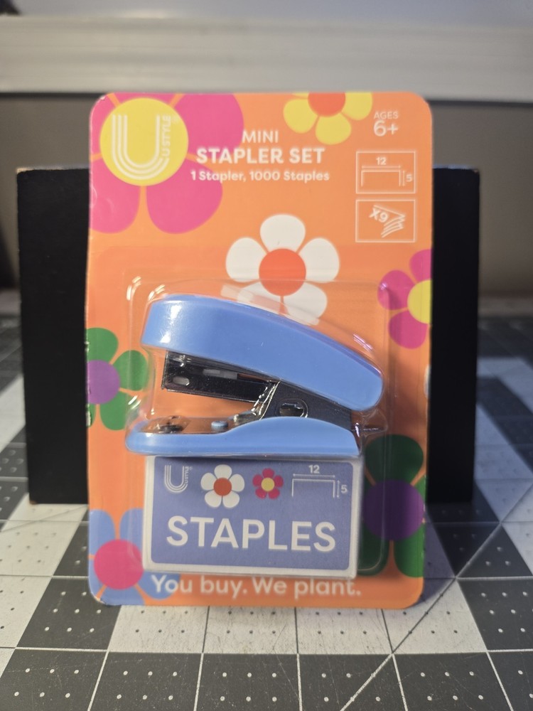 Ustyle Blue Mini Stapler With 1000 Staples Unopened Package