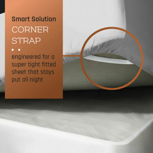 21” Extra Deep Pocket Ultra Soft Fitted Sheet with Corner Straps, King - Silver