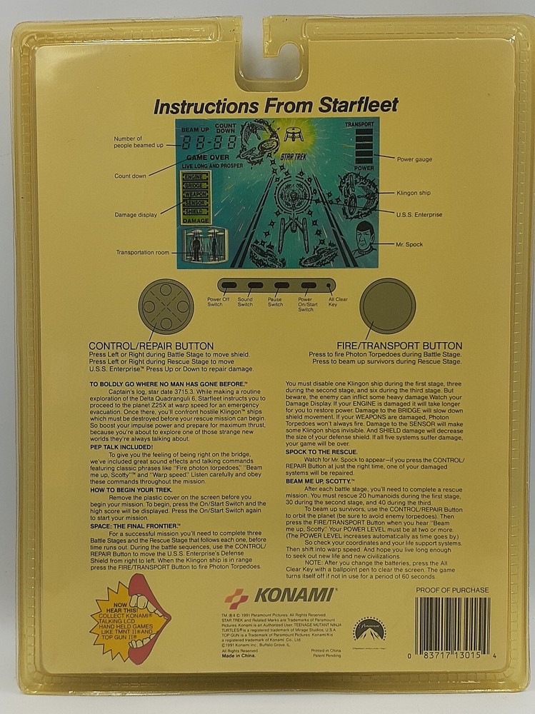 Star Trek Konami Talking Electronic Game 25th Anniversary