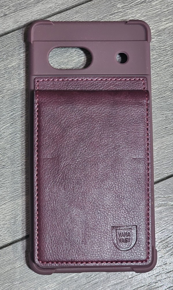 VANAVAGY Wallet Case for Google Pixel 7A Purple Leather