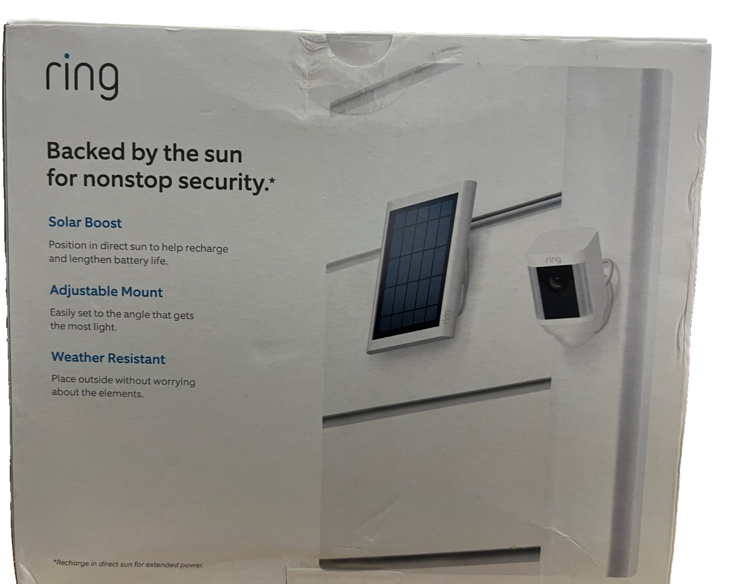 Ring Solar Panel Compatible with Spotlight Cam Battery & Stick Up Cam Battery WH