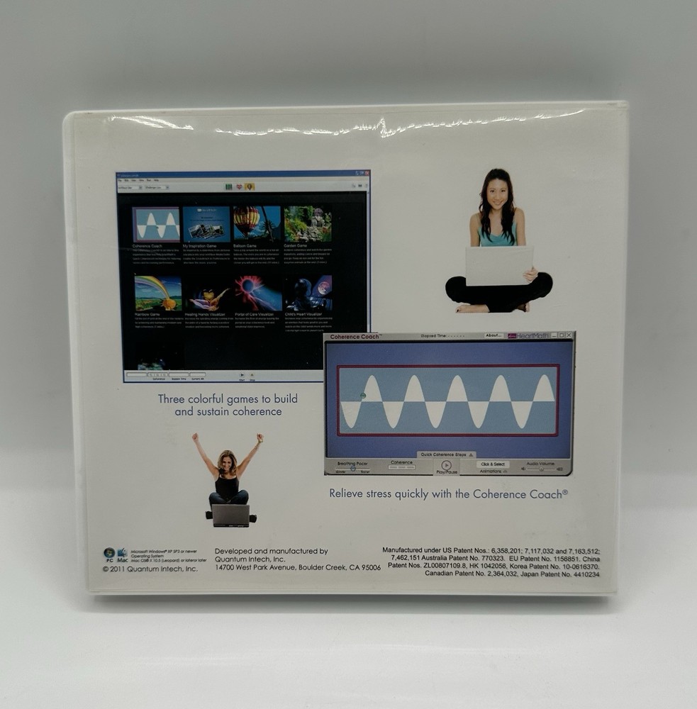 Heartmath EmWave Desktop (PC Or Mac) Software CD Pulse Sensor