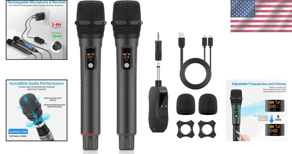 Professional Wireless Karaoke Microphone Set