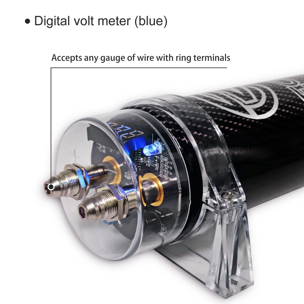 R1D 1.0F Car Audio Capacitor with Digital Display