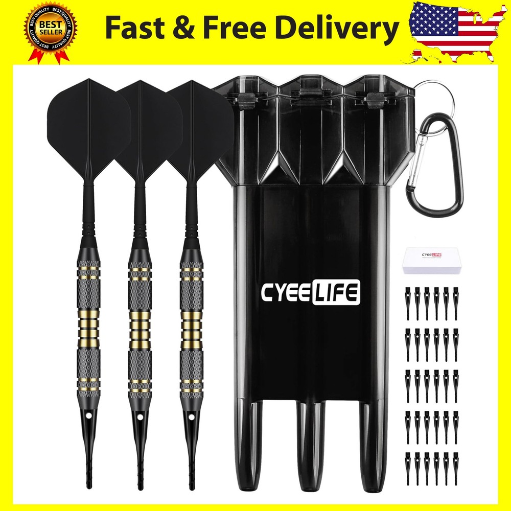 Darts Plastic Tip - Professional Soft Tip Darts Set 18 Grams with Carr