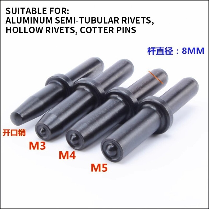 Pneumatic Straight Riveter GB827 Split Pin Air Hammer with 8Pcs Head Solid Semi