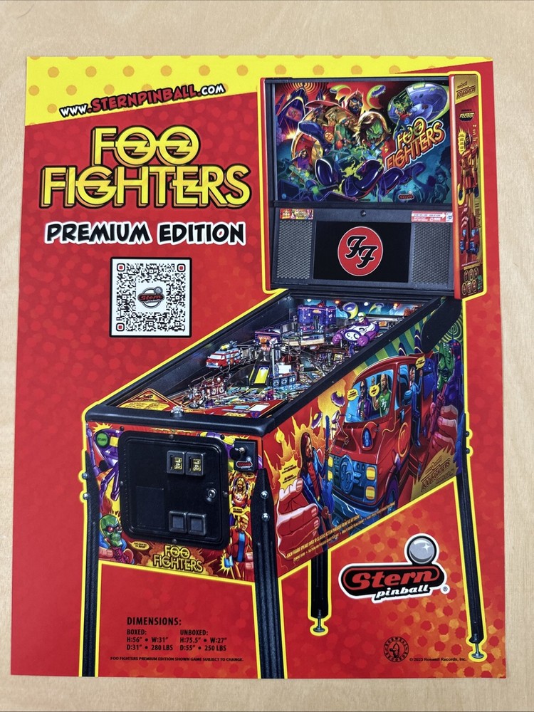 Stern Foo Fighters Premium Pinball Flyer