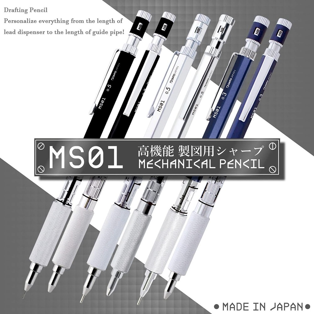 オート Auto Mechanical Pencil 0.5mm MS01-SP5-SV white