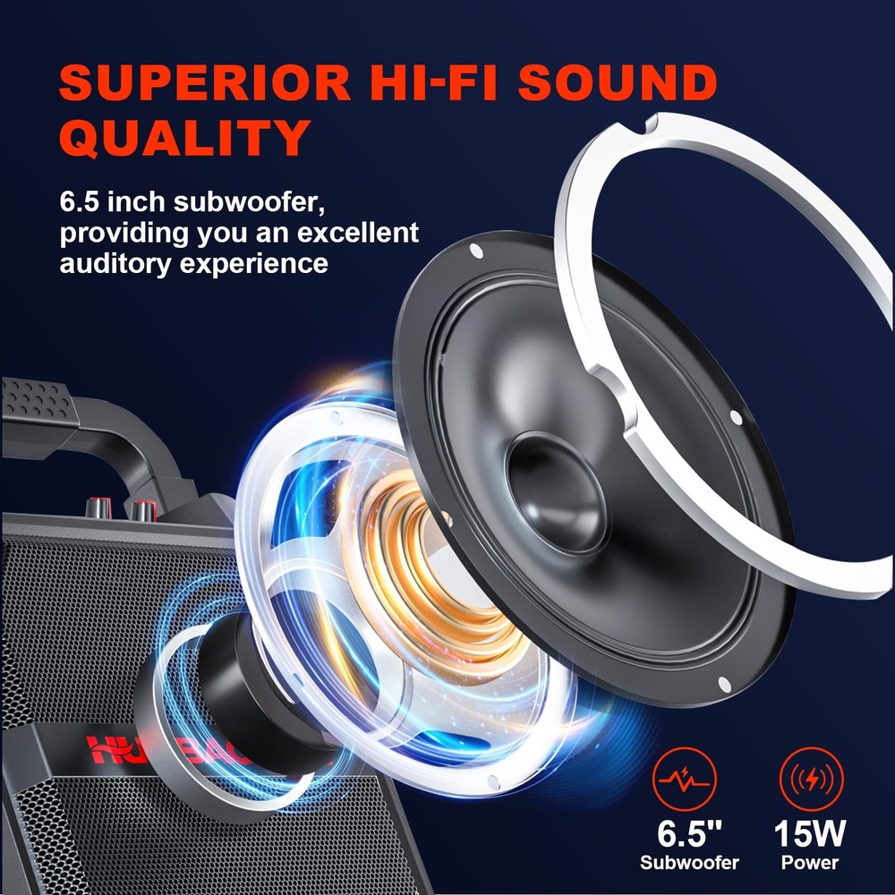 Karaoke Machine, Portable Bluetooth Speaker with Wireless Microphone for Adul...