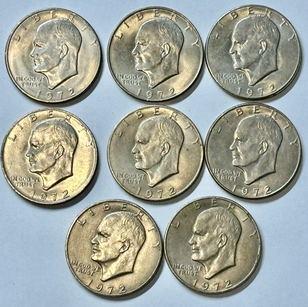 1972 (4 )D $1 Eisenhower Dollar  (4) No Mint Mark