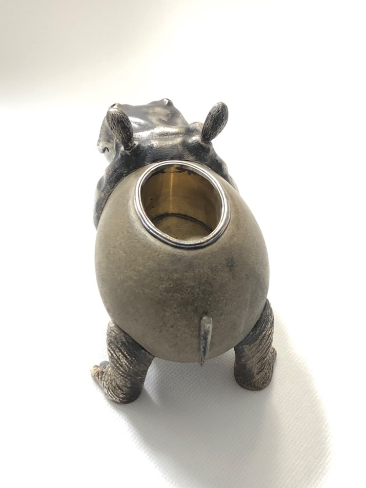 Faberge sand stone silver-mounted match holder