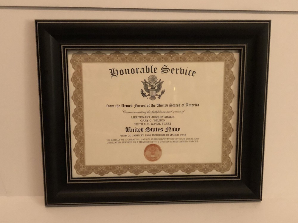 HONORABLE SERVICE ~ U.S. NAVY Commemorative Certificate w/Free Custom Printing