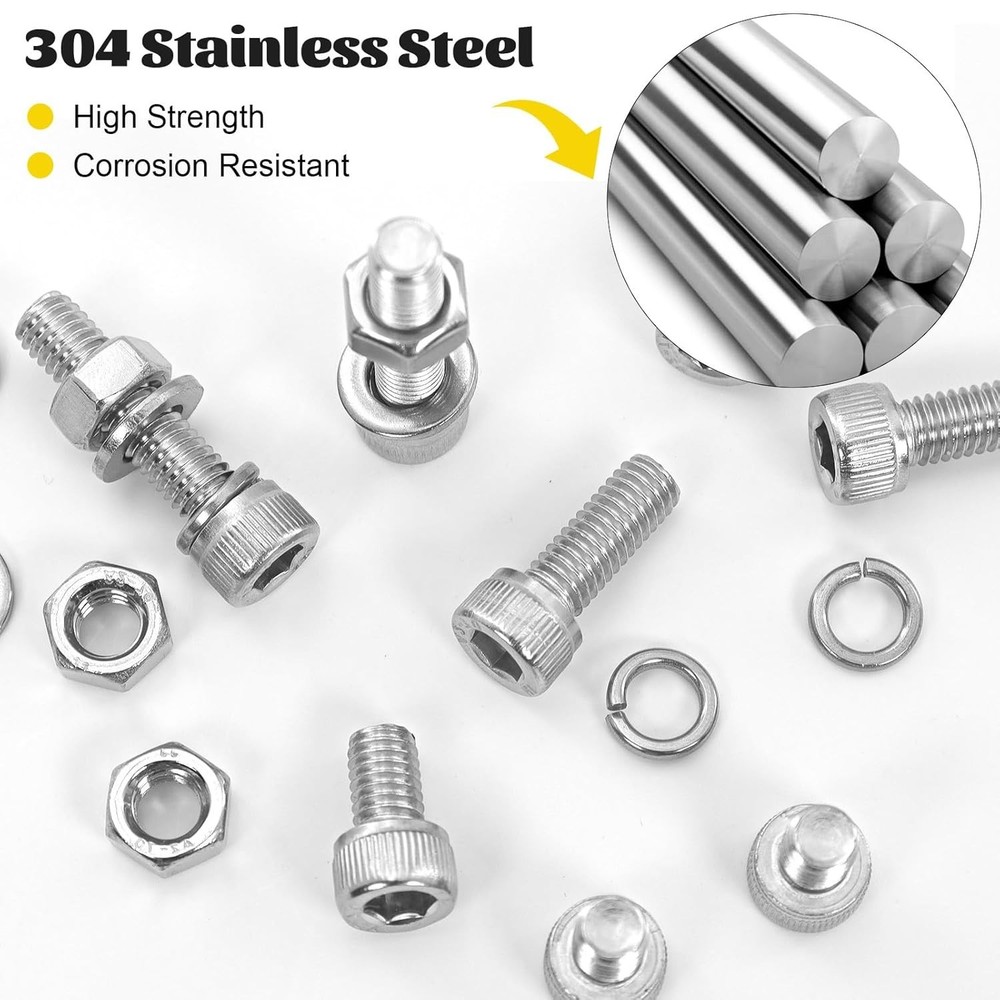 720Pcs M3 Screws Assortment Kit, Hex Socket Head Cap Bolts, Nuts & Washers Assor