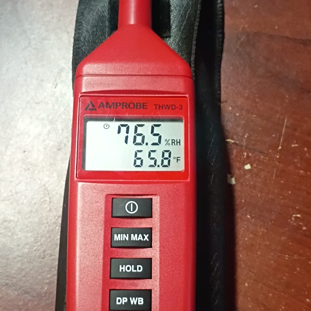 Amprobe THWD-3 Digital Thermometer Hygrometer with Case, Digital Display