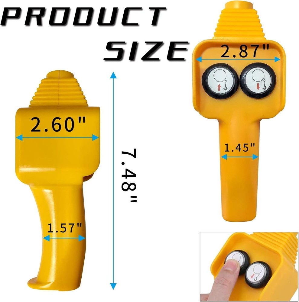 Winch Hand Control Assembly Yellow - 12V Electric Winch Replacement Part for ...