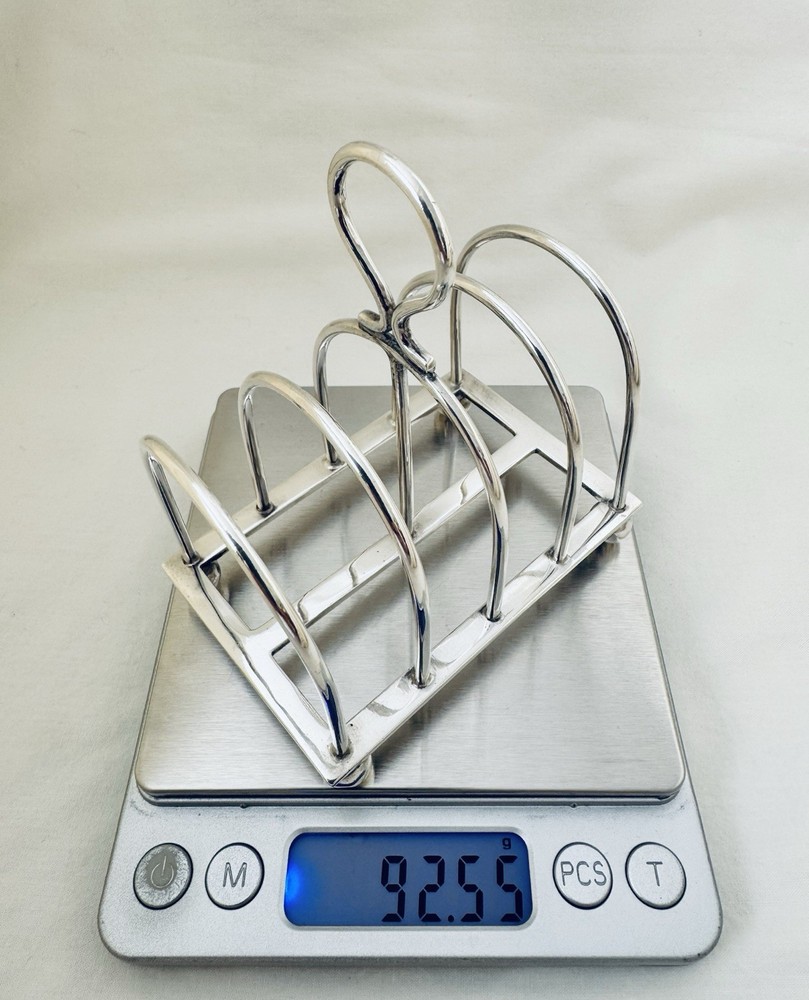 Antique Edwardian Scottish Solid Sterling Silver Toast Rack Edinburgh 1908