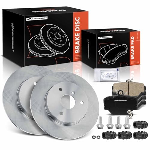 11.06 in (279.8 mm) Front Solid Disc Brake Rotors + Ceramic Pads Kit