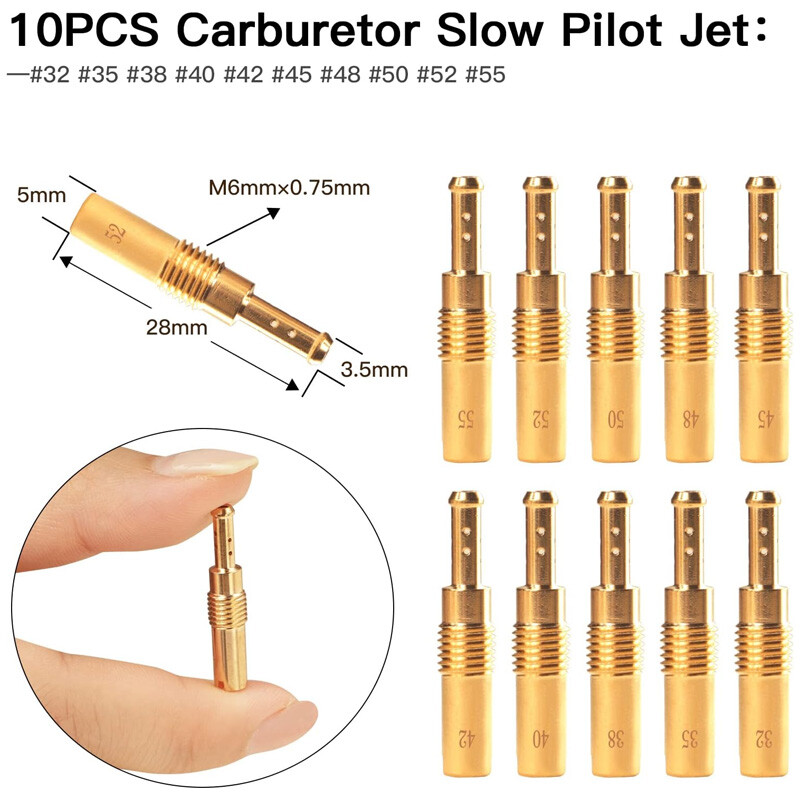 40Pcs Carburetor Jet Kit for PWK Keihin OKO CVK KOSO Crab,Pilot and Main Jets