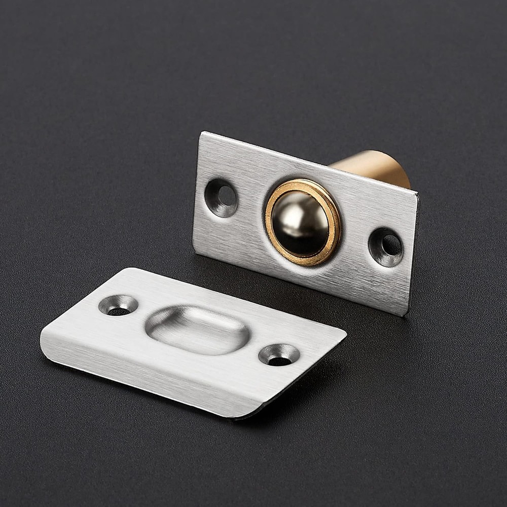 Ravinte 2 Pack Adjustable Door Ball Catch, Silver Closet Door Latch, Solid Brass
