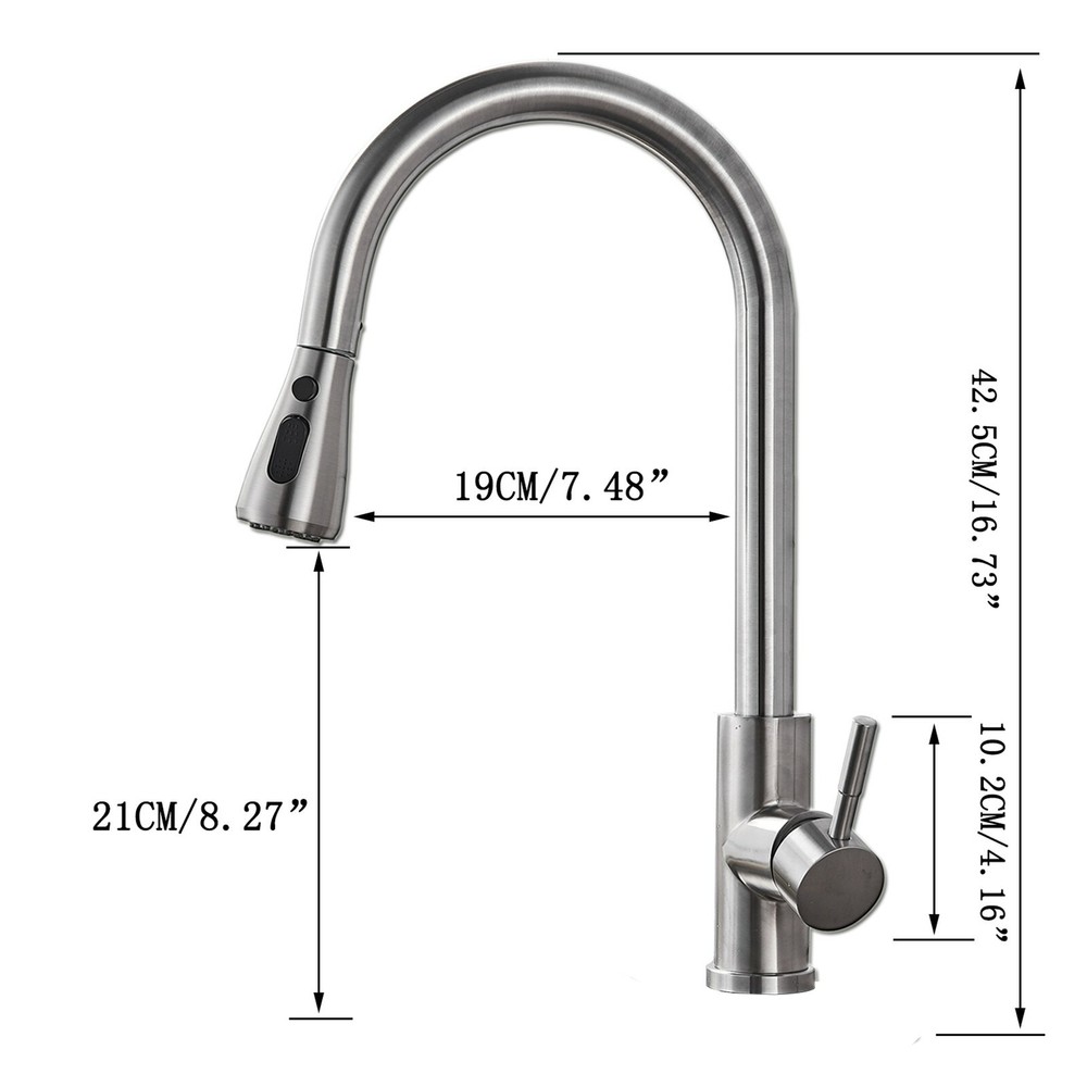 Brushed Nickel Touch sensor Kitchen Sink Faucet Pull Down Sprayer Automatic Taps