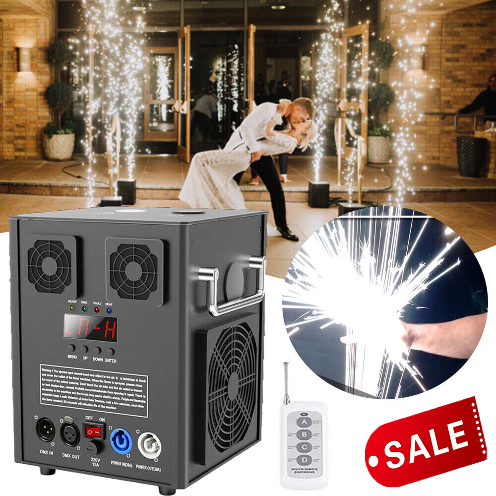 2X 700W Cold Spark Firework Machine Stage Effect Wedding DJ Party w/Flight Case