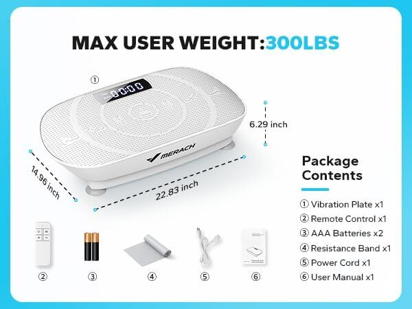 MERACH Vibration Plate Exercise Machine Whole Body Workout Power Fitness Platfor