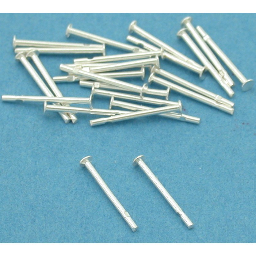 25 Sterling Silver Earring Posts 22 Gauge 3/8"