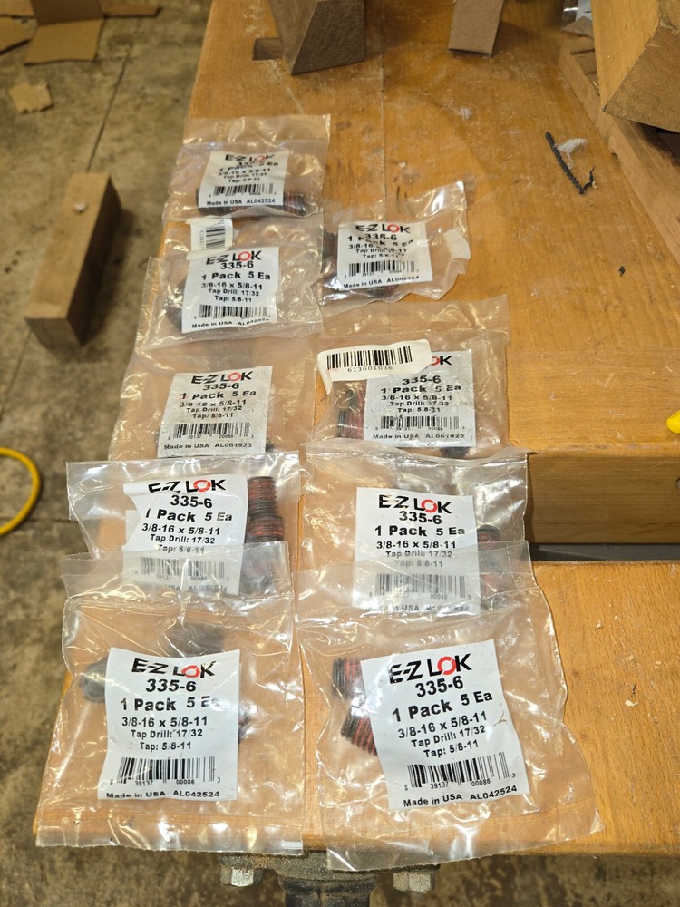 E-Z Lok 335-6-Pk5 Extra Heavy Wall Self Locking Thread Insert, 3/8"-16 Int Thrd