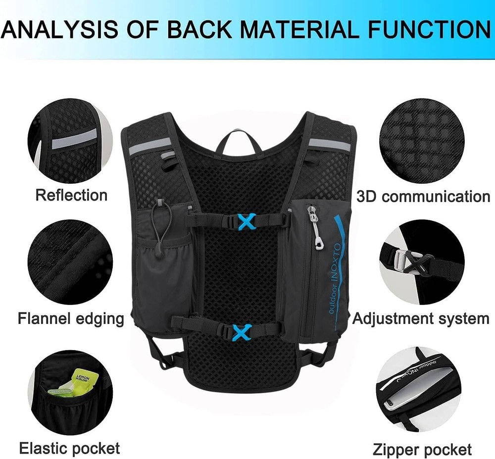Safety-Enhanced Hydration Backpack with Reflective Trim & Multi Storage Pockets