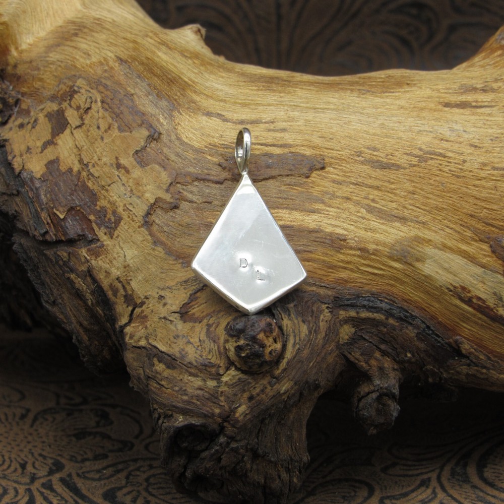 *Sterling Silver Multi Color Lab Created Opal Inlay Pendant