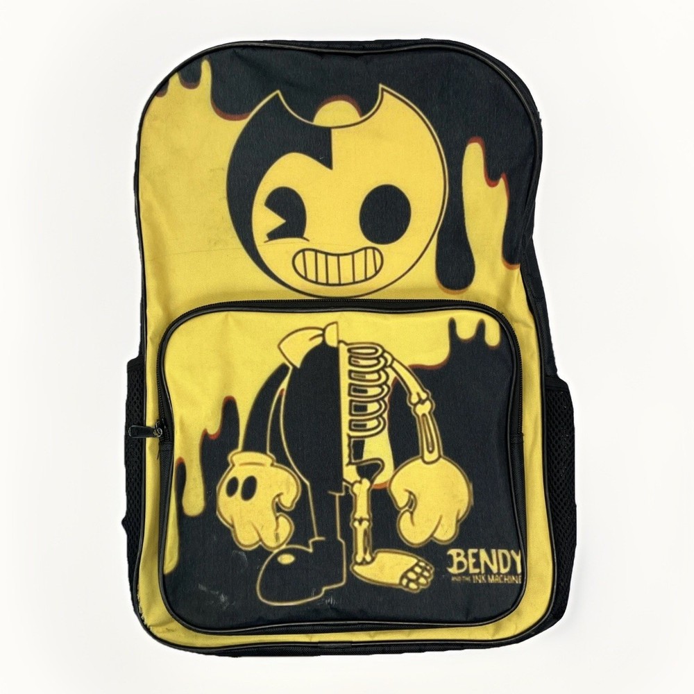 Bendy and the Ink Machine Backpack Black Knapsack Yellow Version