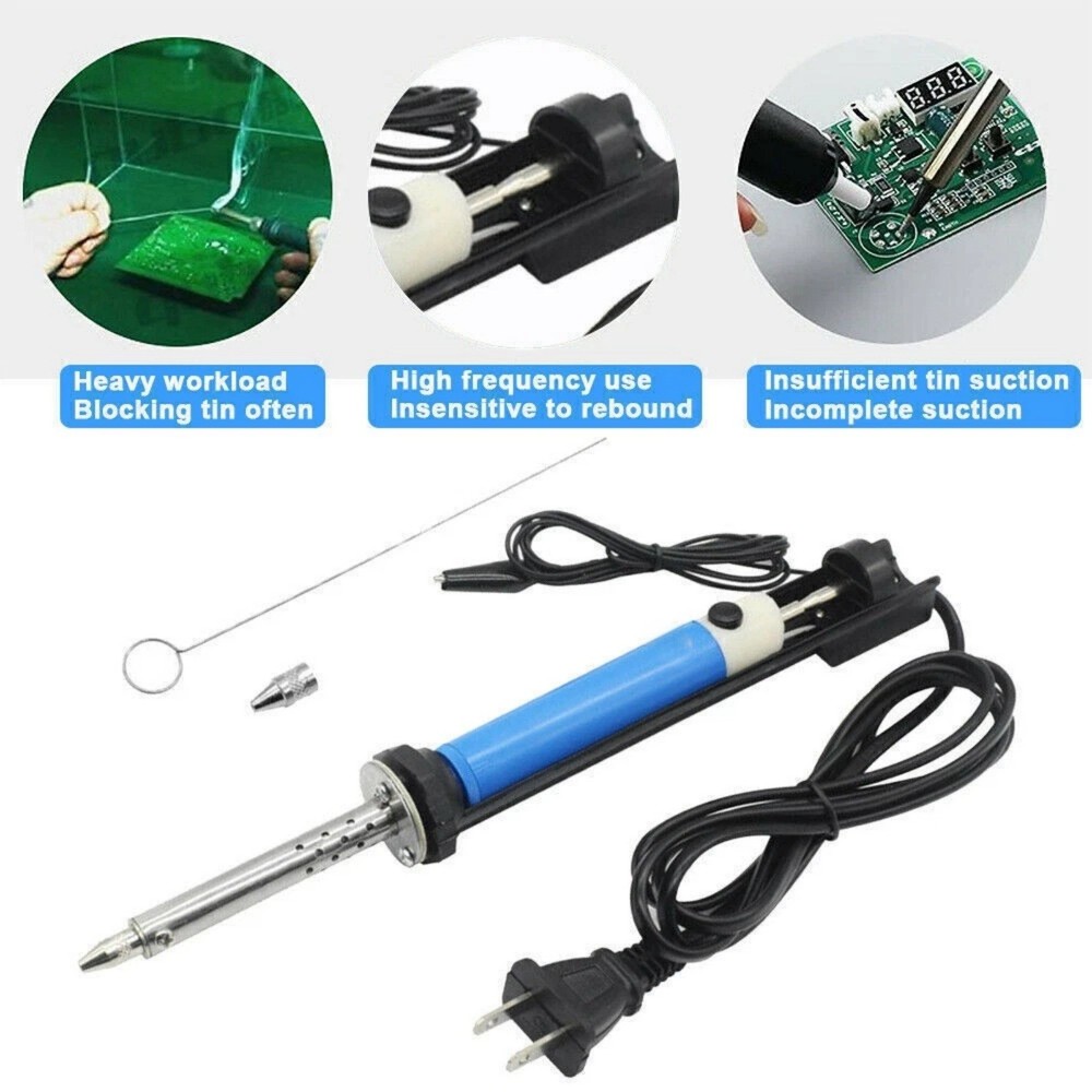 Desoldering Suction Pump Electric 30W Tool with Multiple Tip Sizes for PCB Work